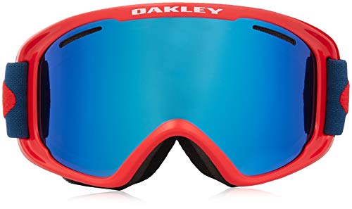 Oakley O Frame 2.0 XM Rojo Unisex Azul Lente cilíndrica (Plana) Gafas de esquí - Gafas de esquí (Lentes Dobles, Rojo, Unisex, Lente cilíndrica (Plana), Azul, Rojo, Azul)
