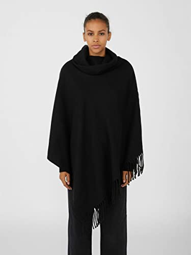 Object NOS Objmarilyn Wool Poncho Noos, Negro (Black Black), Talla Única para Mujer