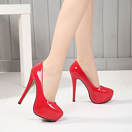 OCHENTA - Zapatos de tacón alto con punta redonda y plataforma oculta para mujer., color, talla 41.5 EU