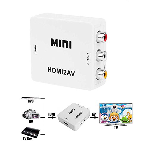 OcioDual Convertidor de Señal HDMI Digital a AV RCA Analógica Transformador Adaptador Conversor Audio Video con Escalador