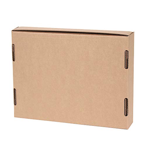 ONLY BOXES, Caja de Cartón Kraft Para Envío Postal, Caja de Cartón Automontable para Envío o Almacenaje, Talla L, 31X26X5.5, 20 Unidades