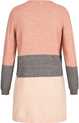 Only Onlqueen L/S Long Cardigan Knt Noos Chaqueta Punto, Multicolor (Misty Rose Stripes:W. MGM/Cloud Pink Melange), 42 (Talla del Fabricante: Large) para Mujer