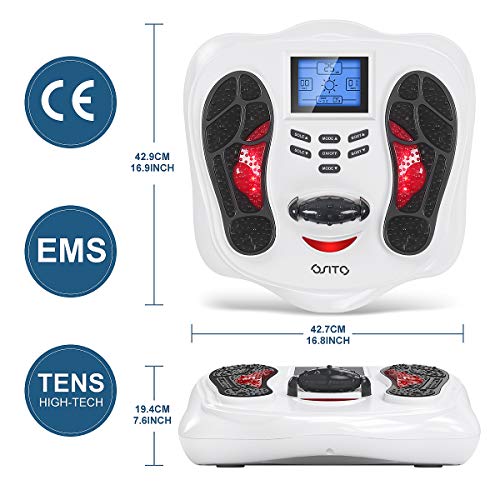 OSITO Foot Circulation Plus Medic - Máquina masajeador de pies con unidad TENS, EMS (estimulador de músculos eléctricos) Pies salud para neuropatía, diabetes, aliviar dolores y calambres Rls