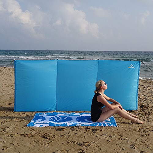 outdoorer Aeolus II - Paravientos para playa y jardín, 3 x 1,3 m, incluye piquetas de arena, UV 60, ligero, tamaño pequeño