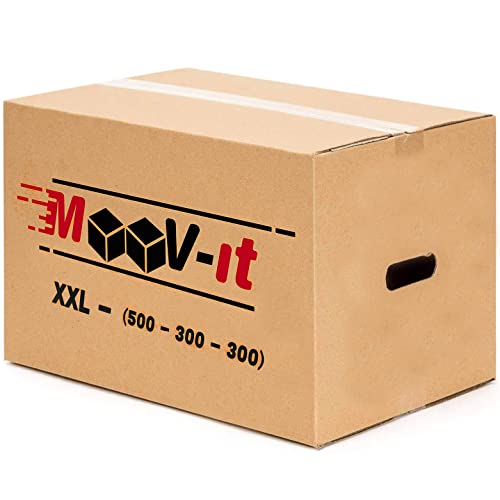 Pack de 20 cajas de cartón para mudanza,50x30x30cm, Cartón reforzado y resistente. Cajas de embalaje para envíos con asas.Para almacenaje y Embalaje.Reutilizables. (20Ud. (50x30x30cm))