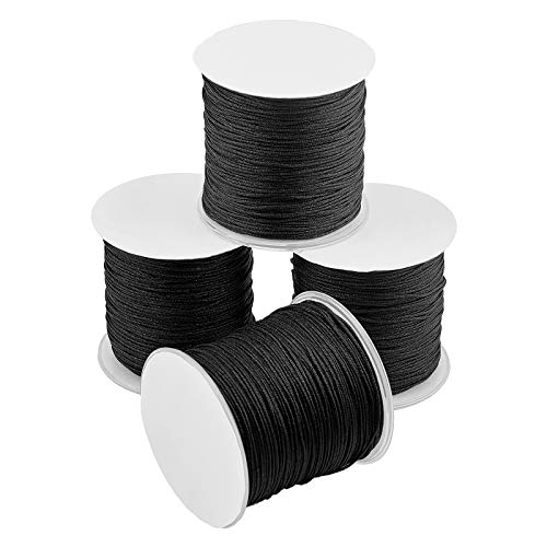 PandaHall Cuerda de nailon trenzado de 1 mm de 1 mm para nudos chinos, kumihimo, abalorios, macramé, fabricación de pulseras de amistad, 109 yardas/rollo