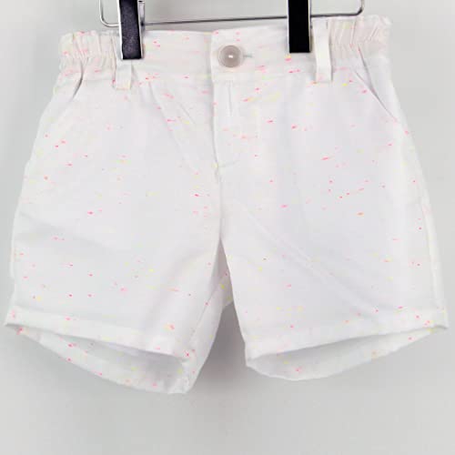Pantalón Igloo niña. Pantalón Corto de algodón de Color Blanco con motitas Rosas y Amarillas para niñas. Conjunta con el Top Igloo niña.