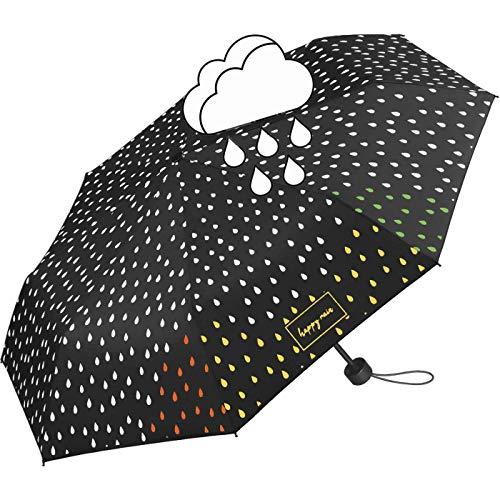 Paraguas, color negro, cambio de color cuando se moja, lluvia, Mini paraguas de bolsillo., 95 cm,