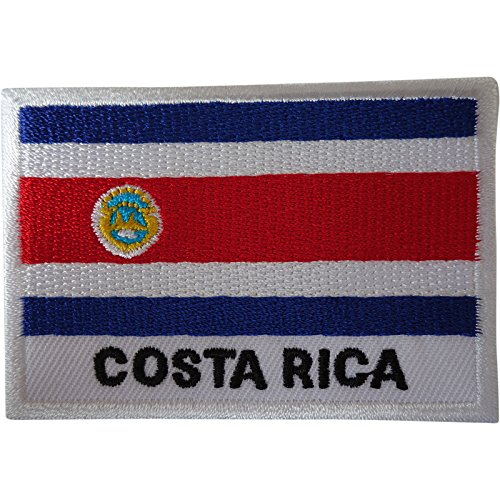 Parche bordado de la bandera de Costa Rica para planchar o coser en la ropa, con bordado
