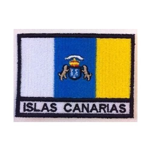Parches de la bandera de Canarias, 7 x 5 cm, parche bordado Canarias, -271