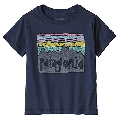 Patagonia Baby Fitz Roy Skies Organic T-Shirt Camiseta, Unisex bebé, Neo Navy, XXS