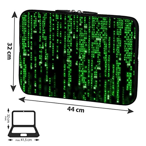 PEDEA Funda de Neopreno para portátiles de 17.3" (43,9cm), Matrix