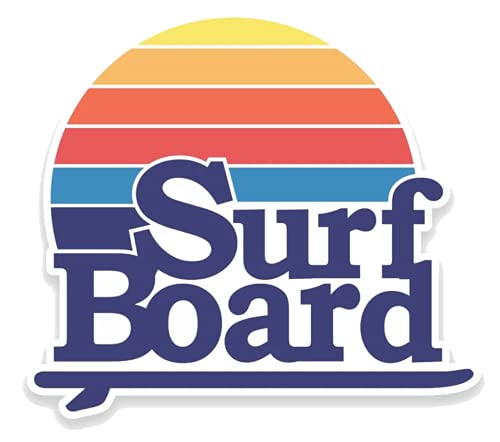 Pegatina Surf Camper van Furgoneta 4x4 | Colorida SurfBoard para Coche Moto | Medidas: 15,2 x 16,9 cm