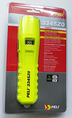 Peli Light 3345Z0 3345 ATEX Zone 0 - Linterna LED para bomberos, color amarillo