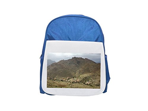 Pequeño pueblo en las montañas de Atlas en Marruecos impreso Kid 's azul mochila, para mochilas, cute small Mochilas, cute negro mochila, Cool mochila negra, moda mochilas, Gran moda mochilas,