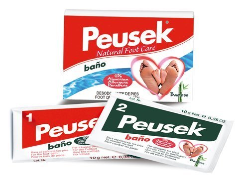Peusek Baño, Polvo Desodorante y Antitranspirante para pies, 2 Sobres de 10 g