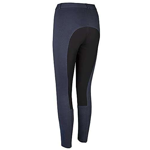 PFIFF 102290 Thea - Pantalones de equitación para Mujer (Piel sintética), Todo el año, Pantalón de equitación Thea, Mujer, Color Azul (Azul/Negro), tamaño 40