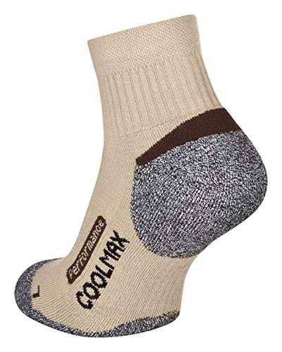 Piarini Coolmax - 2 pares de calcetines cortos para senderismo y exteriores, talla 35-38 39-42 43-46 47-50, Todo el año, Hombre, color beige, tamaño 43-46