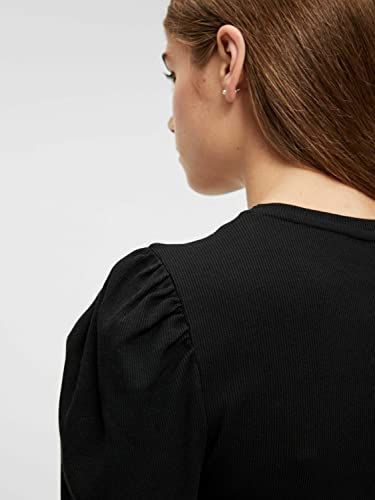 PIECES Pcanna LS Top Noos BC Camiseta, Negro, S para Mujer