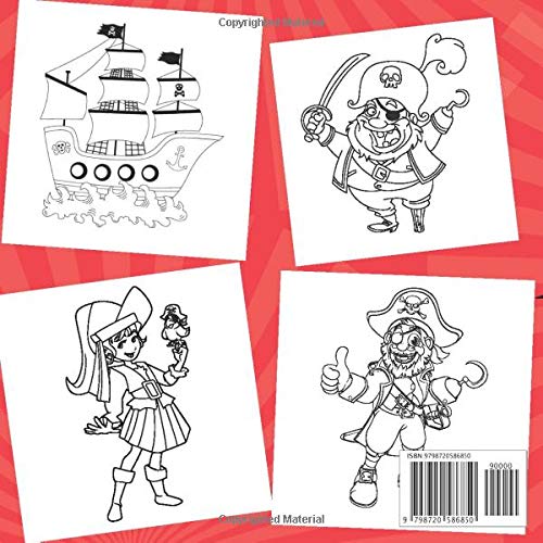 Pirate Coloring Book for Kids Ages 2-5: A Fun Coloring Pages for Toddlers with Pirates, Ships, Animals, Maps and Treasures