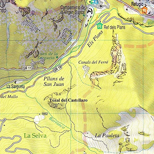 Pirineo Aragones, Macizos del Posets y la Maladeta. Mapa Topográfico Excursionista: con los GR y rutas de Esquí de Montaña