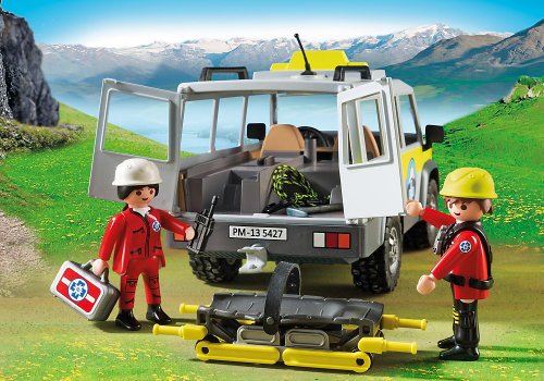 Playmobil Vida en la Montaña - Vehículo de Rescate de montaña, Juguete Educativo, Multicolor, 35 x 12,5 x 20 cm, (5427)