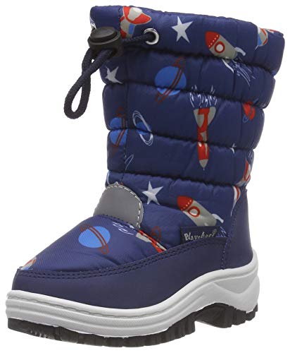 Playshoes Zapatos de Invierno Nave Espacial, Botas de Nieve Unisex niños, Azul (Marine 11), 20/21 EU