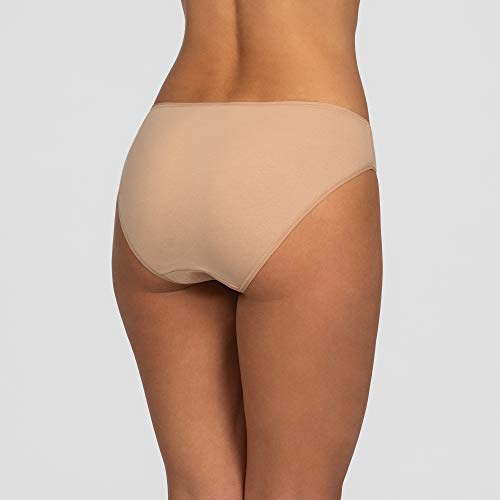 Playtex Essential Cotton Bikini X2 Style Underwear, Piel, Piel, L Womens