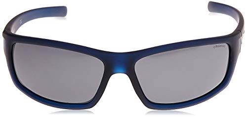 Polaroid P8411S - Gafas de sol rectangulares para hombre, 63 mm, azul