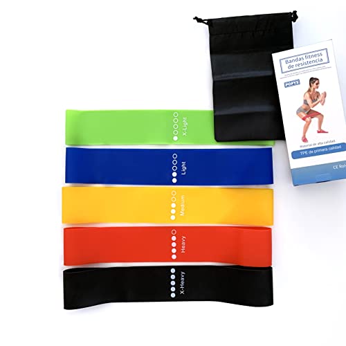 POPYS Bandas elasticas Fitness/Bandas de Resistencia y musculación - Gomas elasticas Multicolor Set de 1
