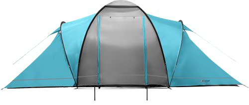 Portal Outdoor Spacious 2 Bedroom Tent with Storage Bag Beta 6 espaciosa Tienda de campaña para 2 dormitorios con Bolsa de Almacenamiento, Unisex, Azul, 6 Personas