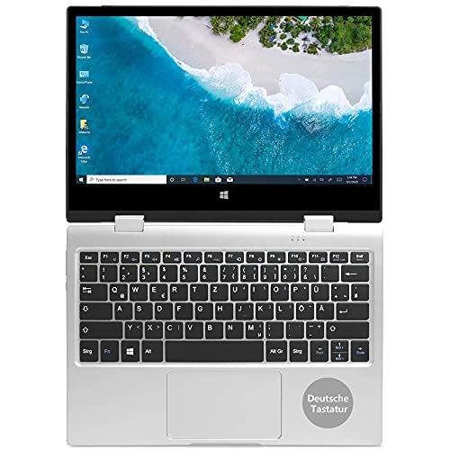 Portátil con pantalla táctil convertible, iProda 11.6 pulgadas Windows Tablet Laptop FHD 1080P, Intel N4100, Ordenador portátil 2 en 1, 4G RAM, 64G eMMC, 512GB de memoria extendida, USB 3.0, WLAN