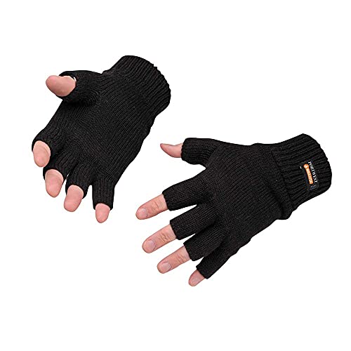 Portwest GL14 - Knit guante sin dedos, color Negro