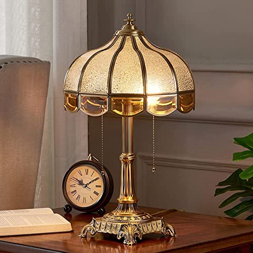 Praee Estilo europeo 20x11.8inch Lámpara de escritorio de cobre americano de la lámpara de la cama de la cama de la cama de la cama de la cama clásica Lámpara de escritorio de lujo en la sala de estar