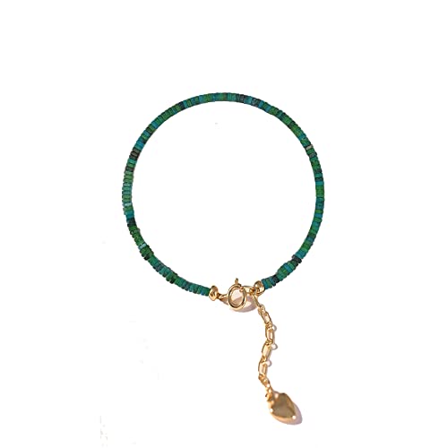 Pulsera de cuentas para mujer - Vantage Small Turquoise con pulsera de aleación ajustable para niña - Pulsera de piedras preciosas - Caja de regalo incluida