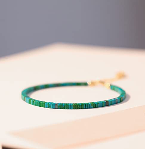 Pulsera de cuentas para mujer - Vantage Small Turquoise con pulsera de aleación ajustable para niña - Pulsera de piedras preciosas - Caja de regalo incluida