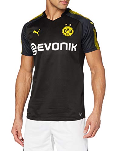 PUMA 2a Equipación 19/20 Borussia Dortmund Replica con Sponsor Logo Camiseta de Fútbol, Hombre, Negro, L