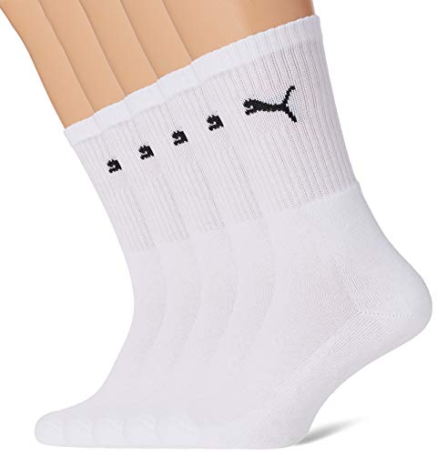 PUMA 7312 Sport Socks (5 Pack) Calcetines, Blanco, 43-46 (Pack de 5) Unisex Adulto