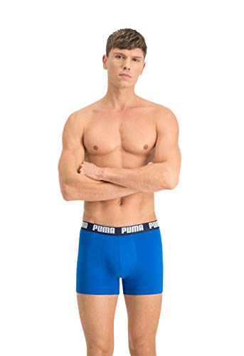 Puma Basic - Boxer para hombre, color Azul / Azul marino, talla Small, paquete de 2