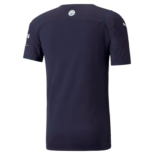PUMA Hombre Manchester City Authentic Third Camiseta 21/22 Azul Marino/Blanco L