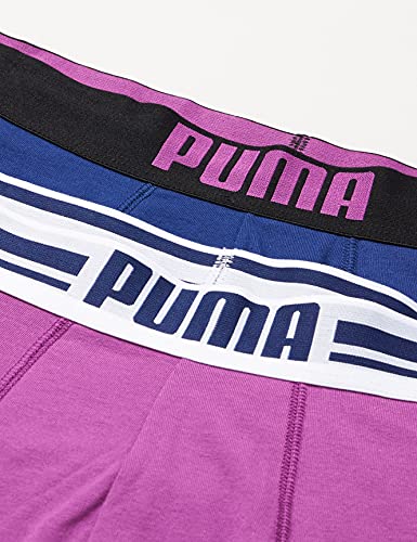 PUMA Placed Logo Boxer 2P Ropa Interior, Morado (Purple Combo), XL para Hombre