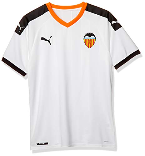Puma Valencia CF Temporada 2020/21-Home Shirt Replica Camiseta Primera Equipación, Unisex, White Black-Vibrant Orange, M