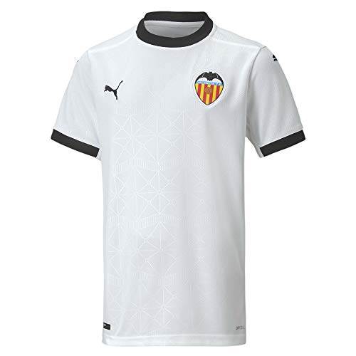 Puma Valencia CF Temporada 2020/21-Home Shirt Replica Jr PUM Camiseta Primera Equipación, Niño, White Black, 128