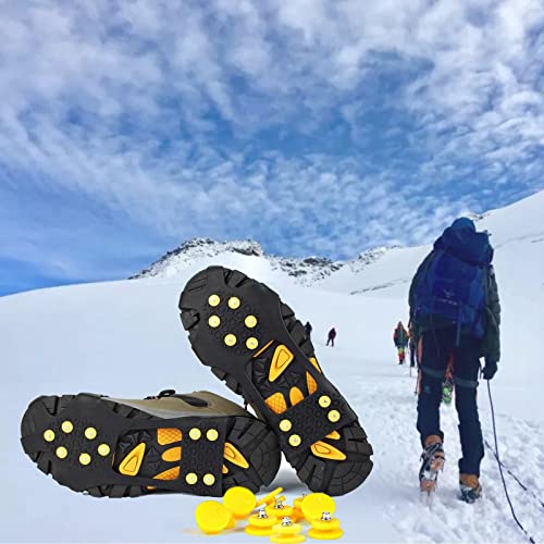 QeeHeng Crampones de goma antideslizantes , cubrezapatos de goma antideslizante Adecuado para hielo y nieve, crampones fáciles de estirar y antideslizantes, tamaño: M