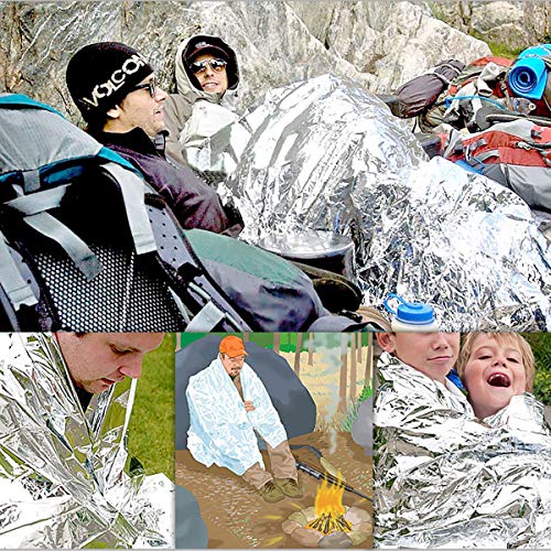 QH-Shop Manta de Aslamiento 5 Pack Foil Supervivencia Primeros Auxilios Manta térmica para Esquí Maratón Senderismo Campamento Primeros Auxilio 160 * 210 cm