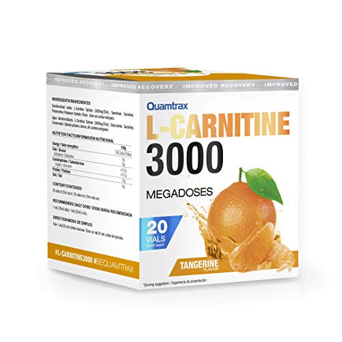 Quamtrax L-Carnitine 3000 Sabor Mandarina - 20 viales x 25ml