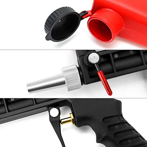 QWORK Pistola de chorro de arena , pistola neumática , para mantenimiento automotriz para óxido , pintura , roja
