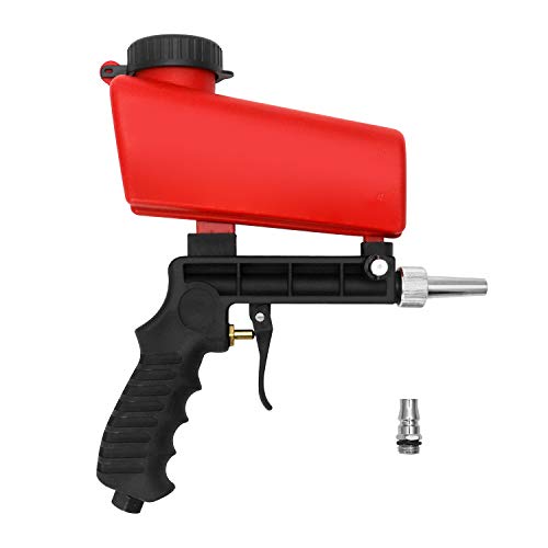 QWORK Pistola de chorro de arena , pistola neumática , para mantenimiento automotriz para óxido , pintura , roja