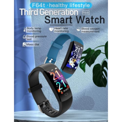 Rastreador de fitness con monitor de sueño con ritmo cardíaco SPO2 SPO2, Rastreador de actividades de salud a prueba de agua para Android y iOS, azul