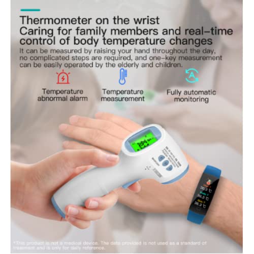 Rastreador de fitness con monitor de sueño con ritmo cardíaco SPO2 SPO2, Rastreador de actividades de salud a prueba de agua para Android y iOS, azul